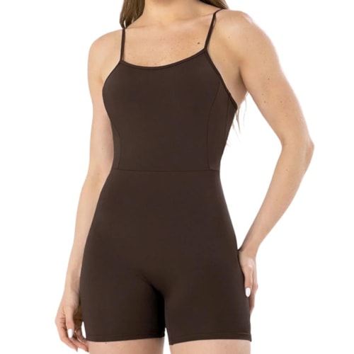 Macaquinho Selene Fitness Com Bojo 24705 Cafe