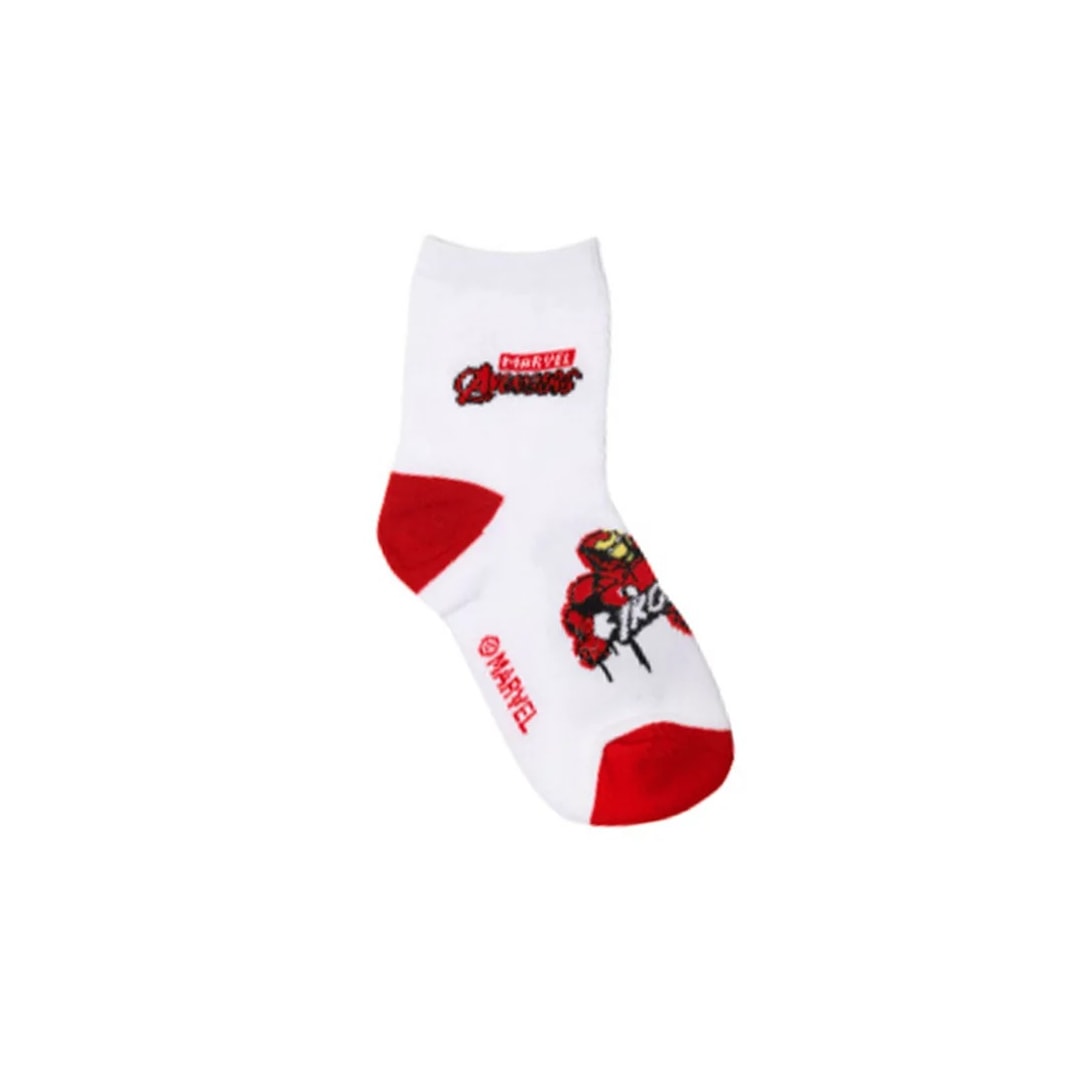 Meia Bk2 Infantil Avengers 81210 Branco/Vermelho