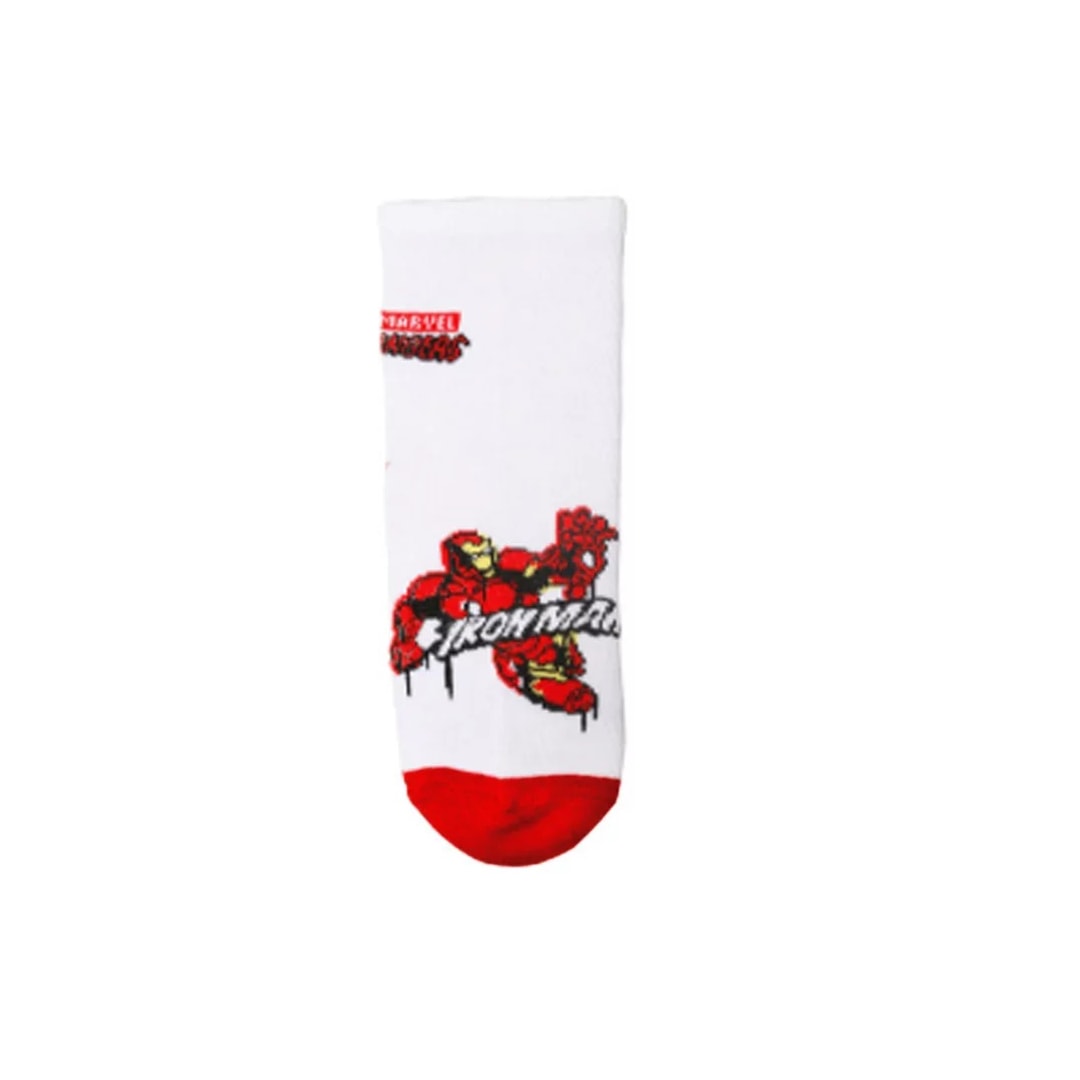 Meia Bk2 Infantil Avengers 81210 Branco/Vermelho