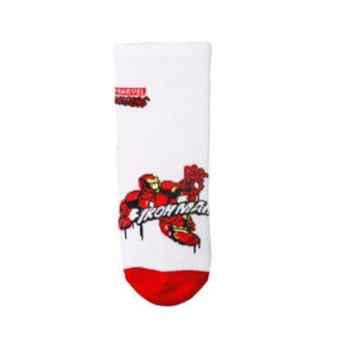 Detalhe - Meia Bk2 Infantil Avengers 81210 Branco/Vermelho