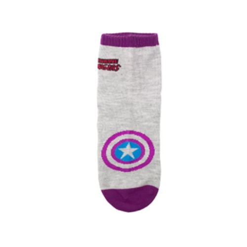 Detalhe - Meia Bk2 Infantil Avengers 81210 Cinza/Lilas