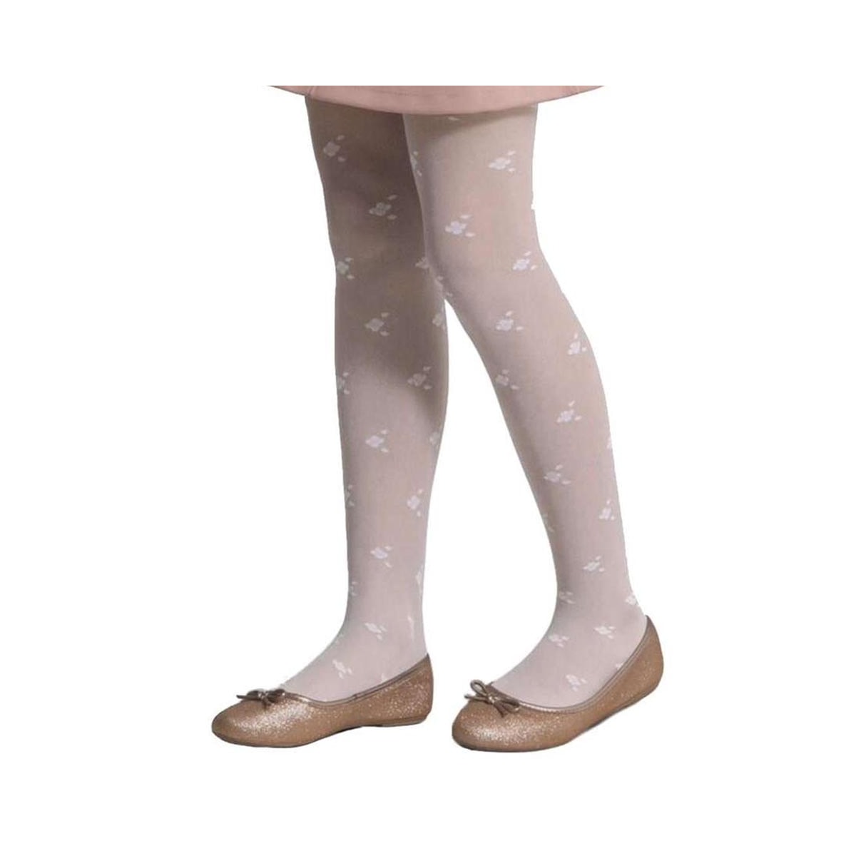 Meia Calca Infantil Estampada Fio 20 Fina - 9590 Branco Meia Calca Infantil Estampada Fio 20 Fina - 9590 Branco