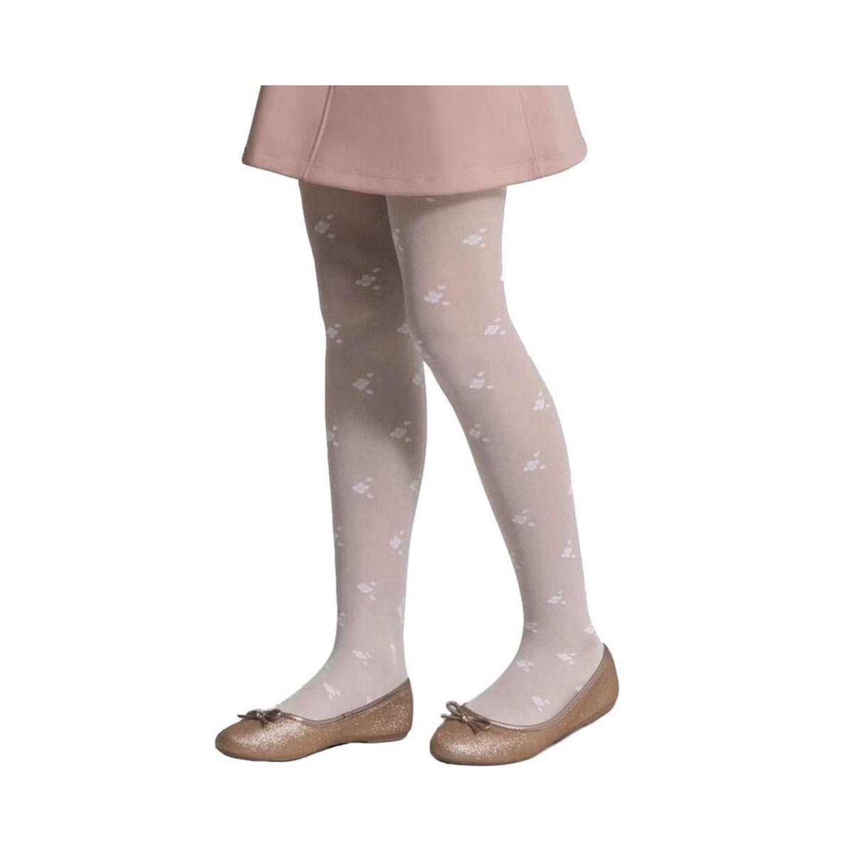 Meia Calca Infantil Estampada Fio 20 Fina - 9590 Branco Meia Calca Infantil Estampada Fio 20 Fina - 9590 Branco