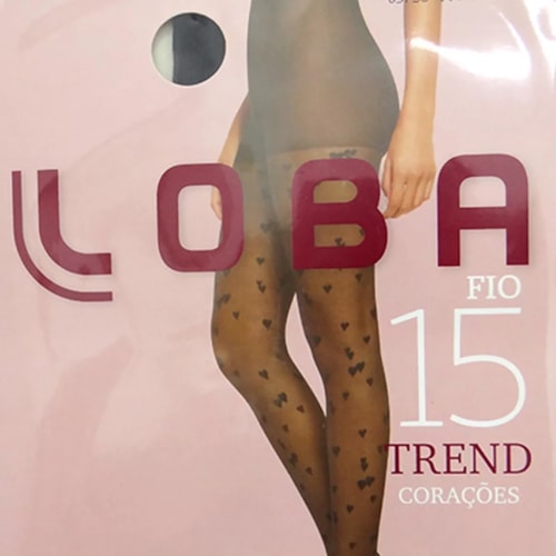 Detalhe - Meia Calça Lupo Loba Trend Fio 15 5758 Corações