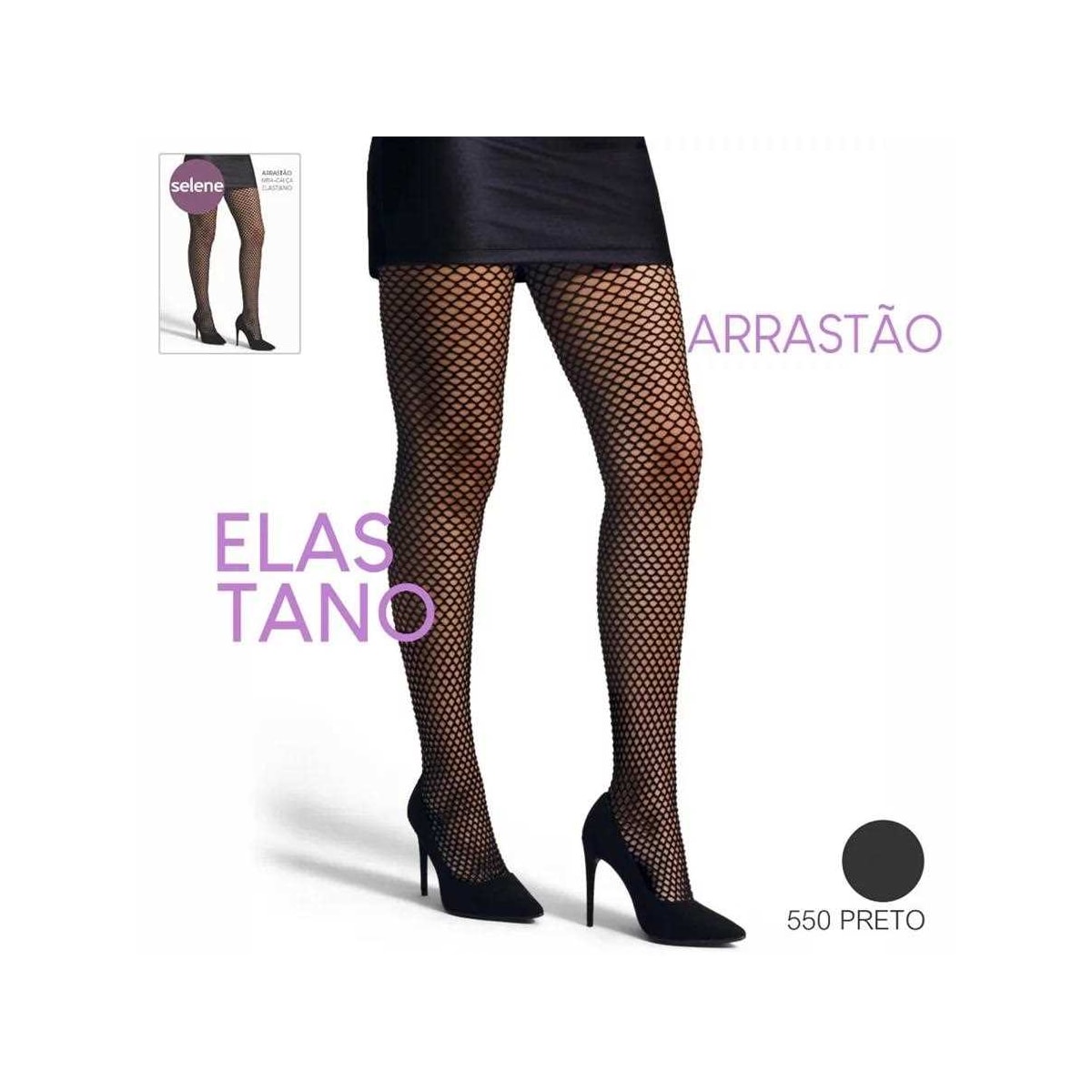 Meia Calça Selene Arrastão 9980 Preto Meia Calça Selene Arrastão 9980 Preto