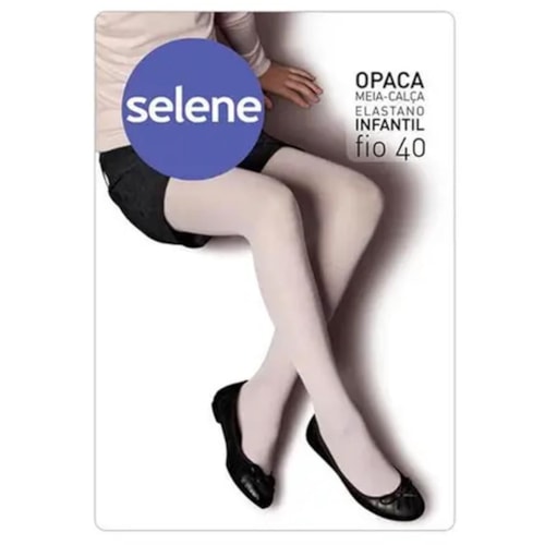 Detalhe - Meia Calca Selene Infantil Fio 40 9570 Branco
