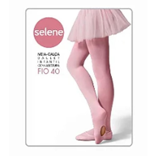 Detalhe - Meia-Calça Selene Infantil Fio 40 9585 Rosa