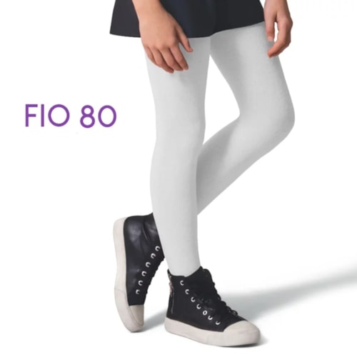 Meia Calca Selene Infantil Fio 80 72% Algodao 9555 Branco