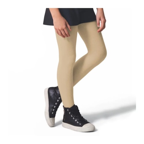 Detalhe - Meia Calca Selene Infantil Fio 80 72% Algodao 9555 Marfim
