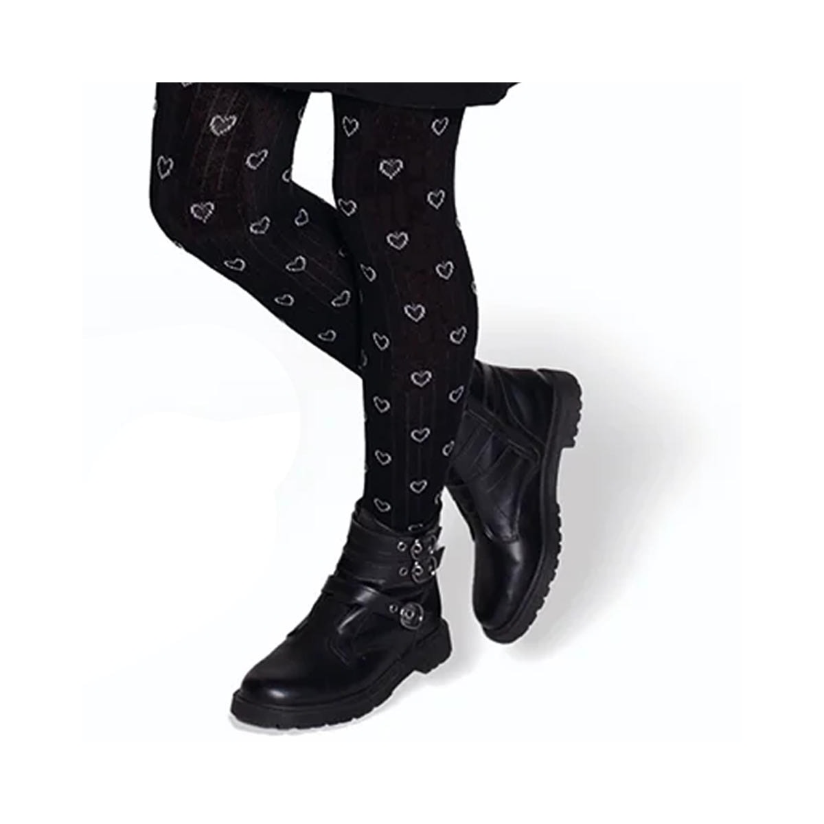 Meia-Calça Selene Infantil Fio 80 Coração 9560 Preta