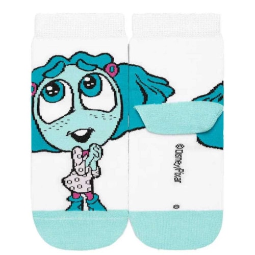 Detalhe - Meia Lupo Infantil 02403 Branca/Inveja