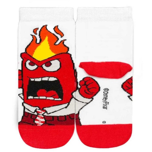 Detalhe - Meia Lupo Infantil 02403 Branca/Raiva