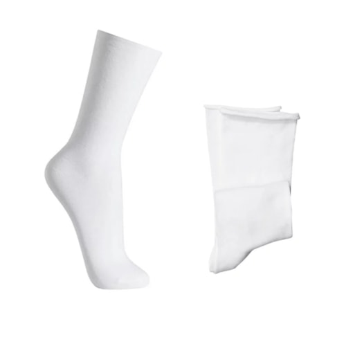 Detalhe - Meia Lupo Masculina S/ Punho 82% Algodao 1275 Branca