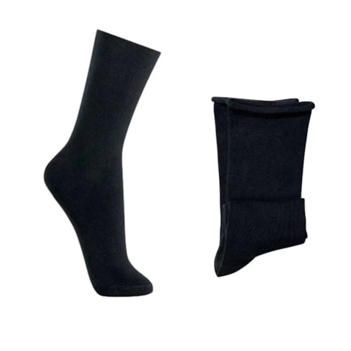 Detalhe - Meia Lupo Masculina S/ Punho 82% Algodao 1275 Preto