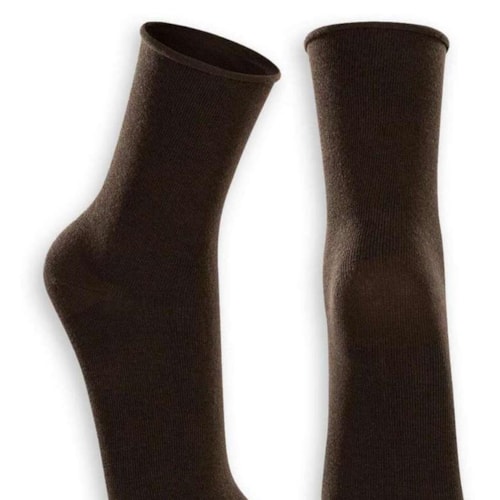 Detalhe - Meia Lupo Masculina Sem Punho 82% Algodao 1275 Cafe Marrom