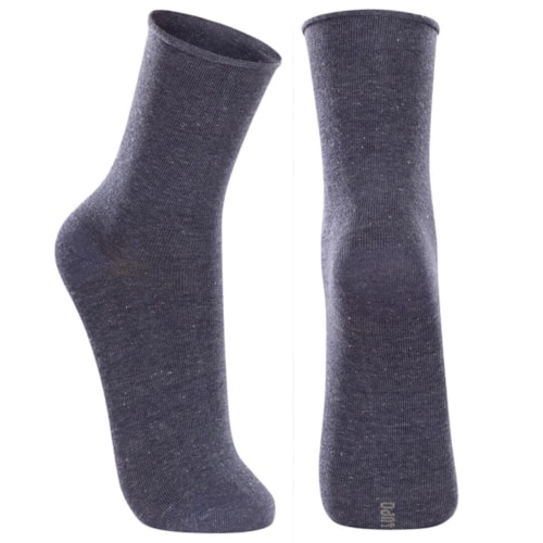 Detalhe - Meia Lupo Masculina Sem Punho 82% Algodao 1275 Mescla Jeans