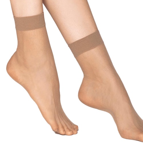 Detalhe - Meia Lupo Soquete Fina Fio 20 Loba 5530 Natural Peach