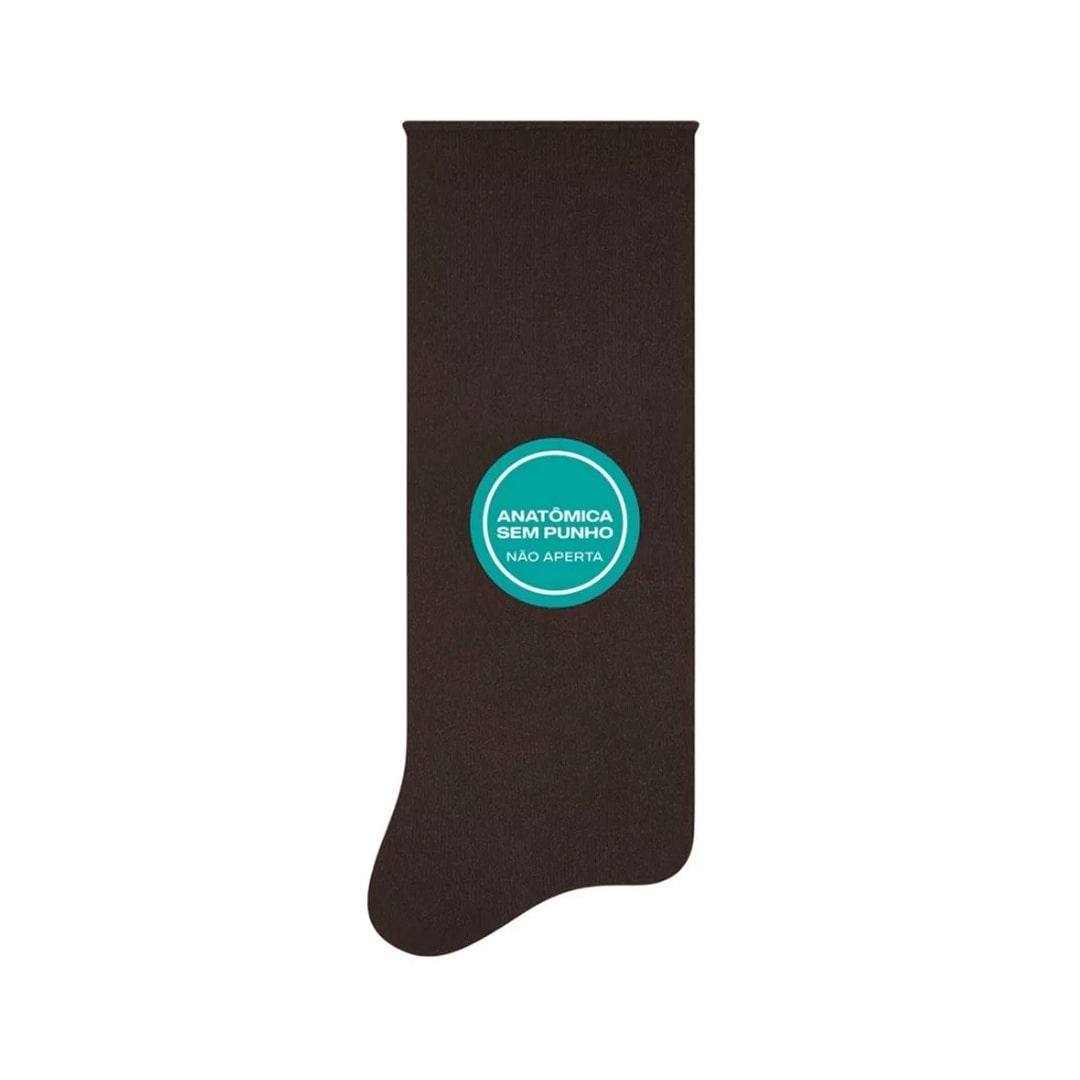 Meia Masculina Sem Punho 72% Algodao 8025 Cafe