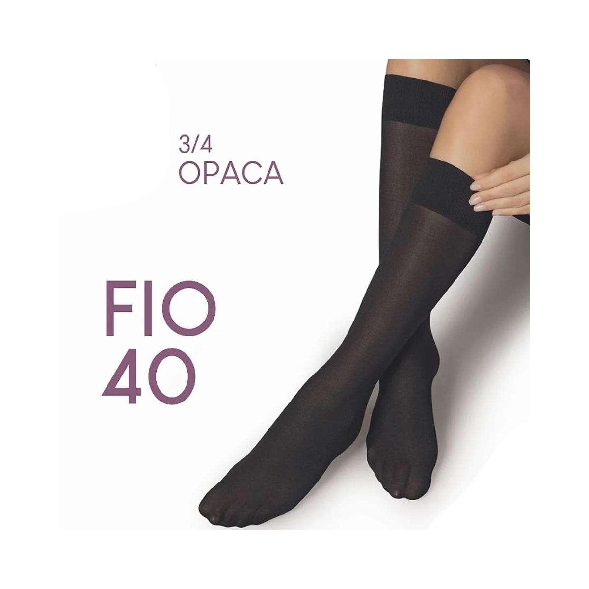 Meia Selene 3/4 Opaca Fio 40 9050 Preto Meia Selene 3/4 Opaca Fio 40 9050 Preto