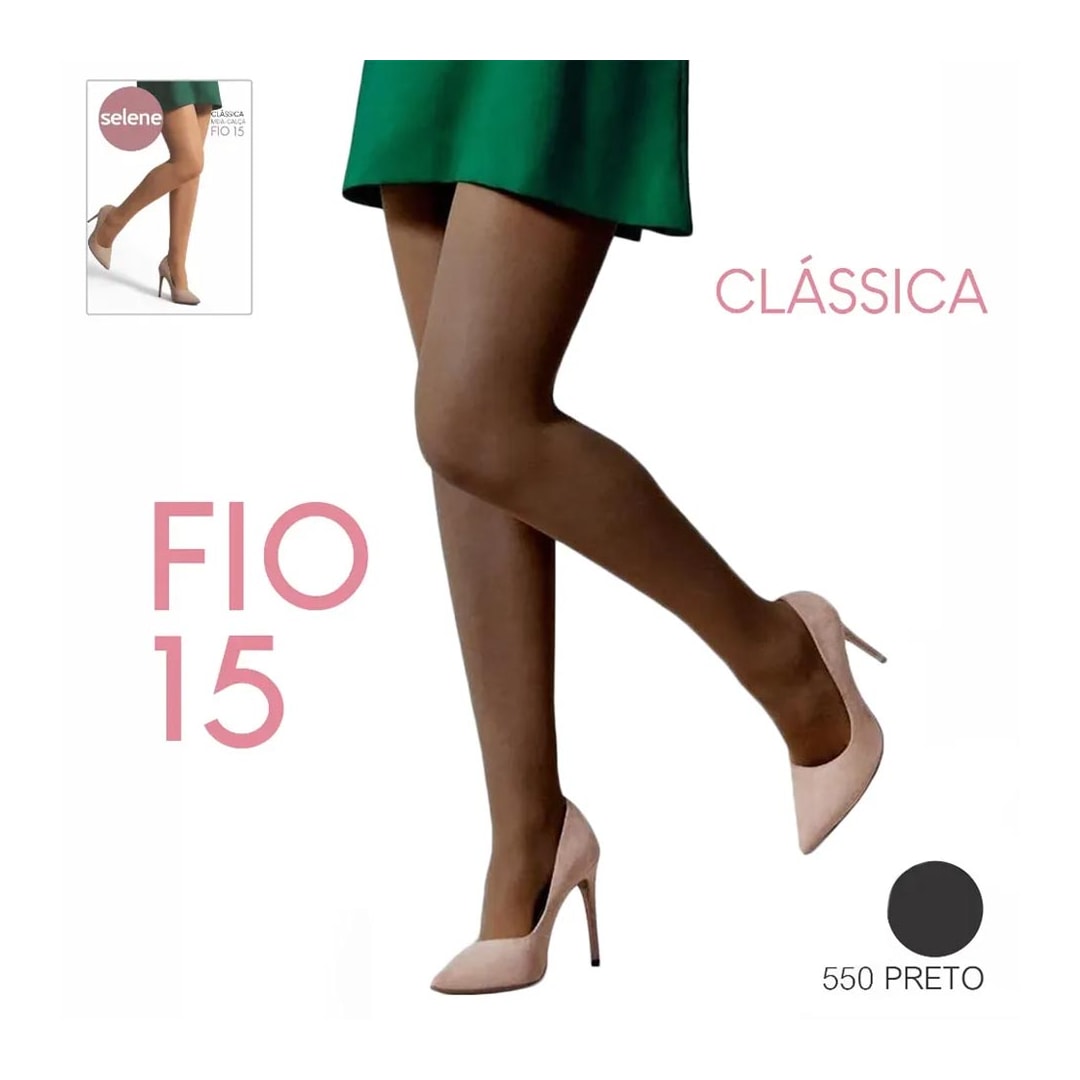 Meia Selene Calca Classica Fio 15 9020 Preto Meia Selene Calca Classica Fio 15 9020 Preto