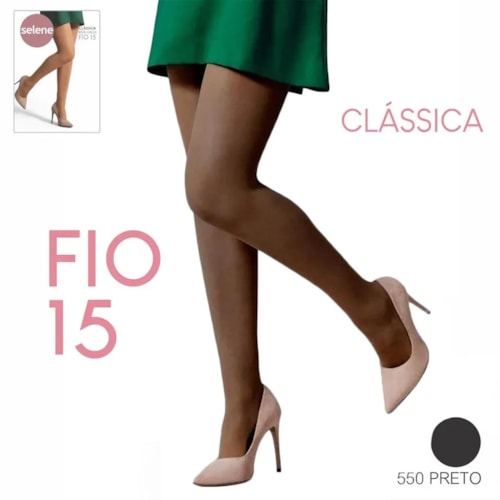 Meia Selene Calca Classica Fio 15 9020 Preto