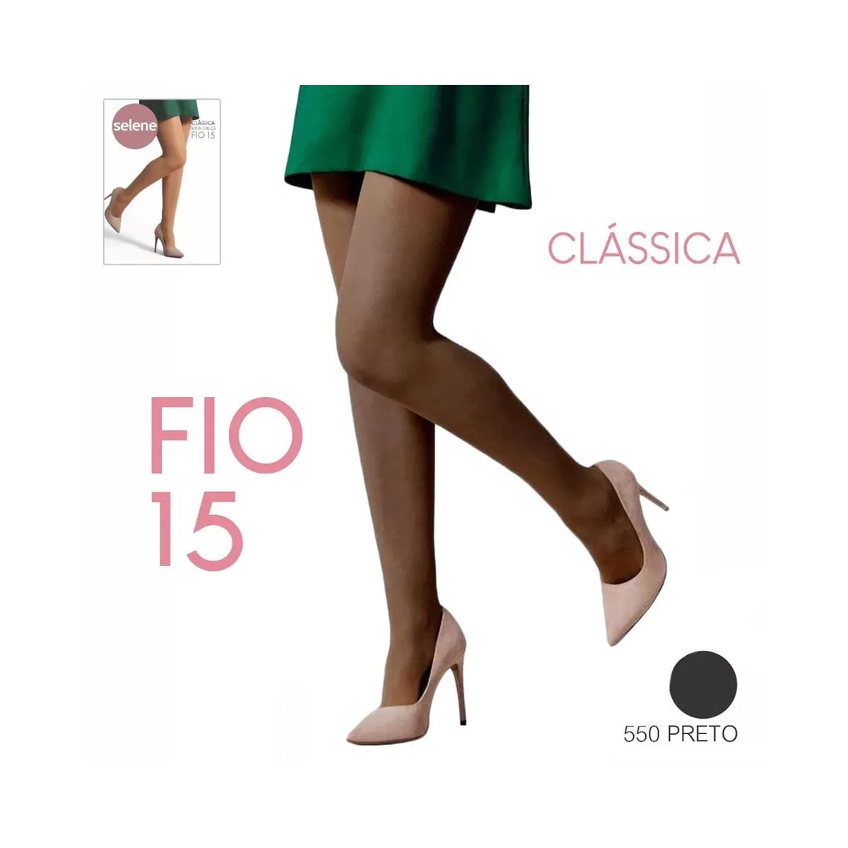 Meia Selene Calca Classica Fio 15 9020 Preto Meia Selene Calca Classica Fio 15 9020 Preto
