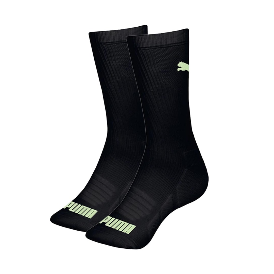 Meia Selene Cano Longo 4425 Preto/Verde Fluor