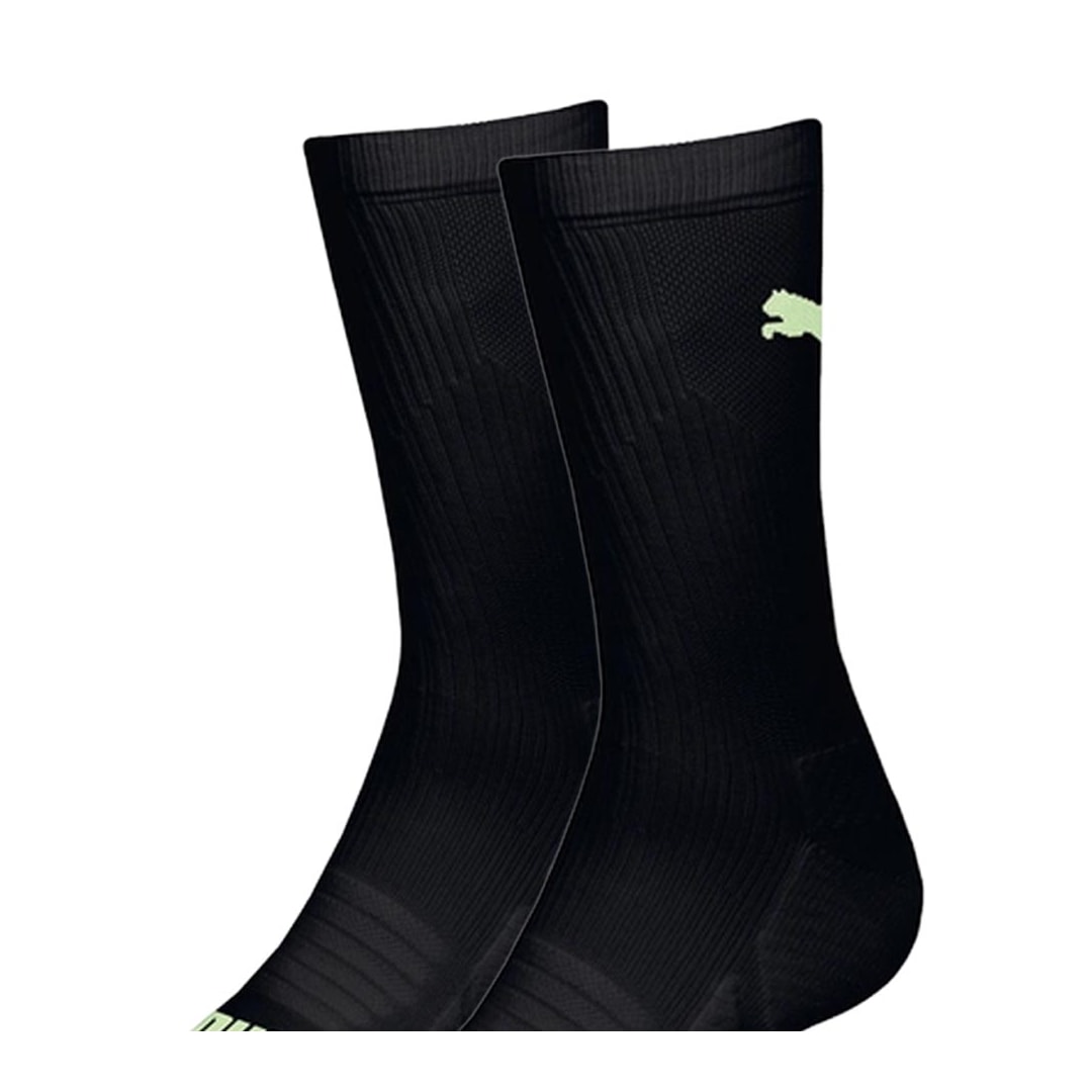 Meia Selene Cano Longo 4425 Preto/Verde Fluor