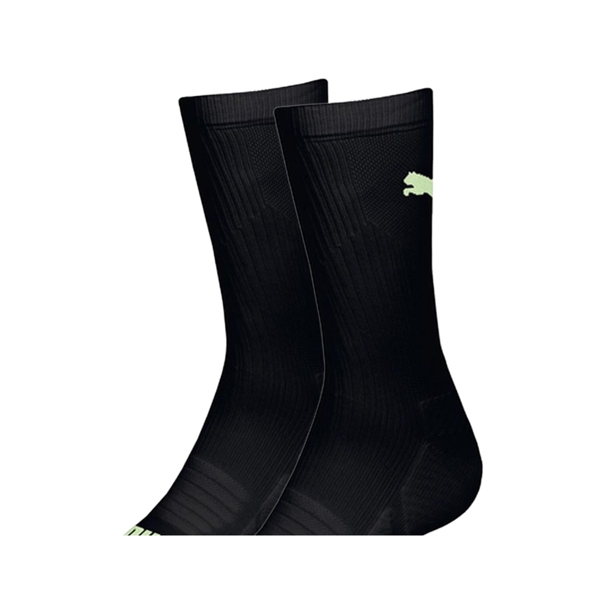 Meia Selene Cano Longo 4425 Preto/Verde Fluor