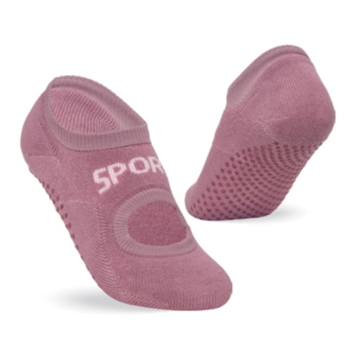 Detalhe - Meia Selene De Pilates 7780 Rosa