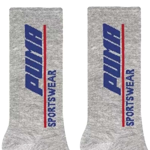 Detalhe - Meia Selene Esportiva Masculina Cano Longo 4535 Cinza Mescla