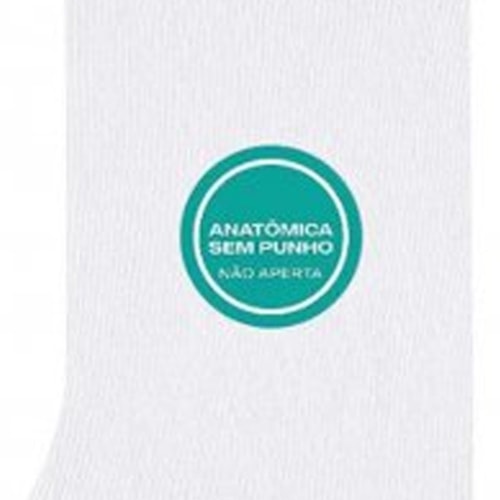 Detalhe - Meia Selene Feminina Avulsa Cano Longo Sem Punho 7725 Branco