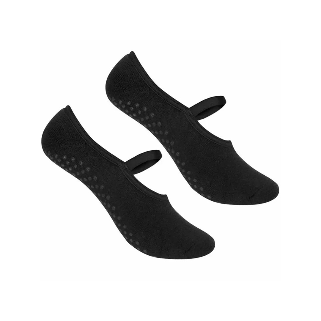 Meia Selene Feminina Pilates 68% Algodao 7850 Preto