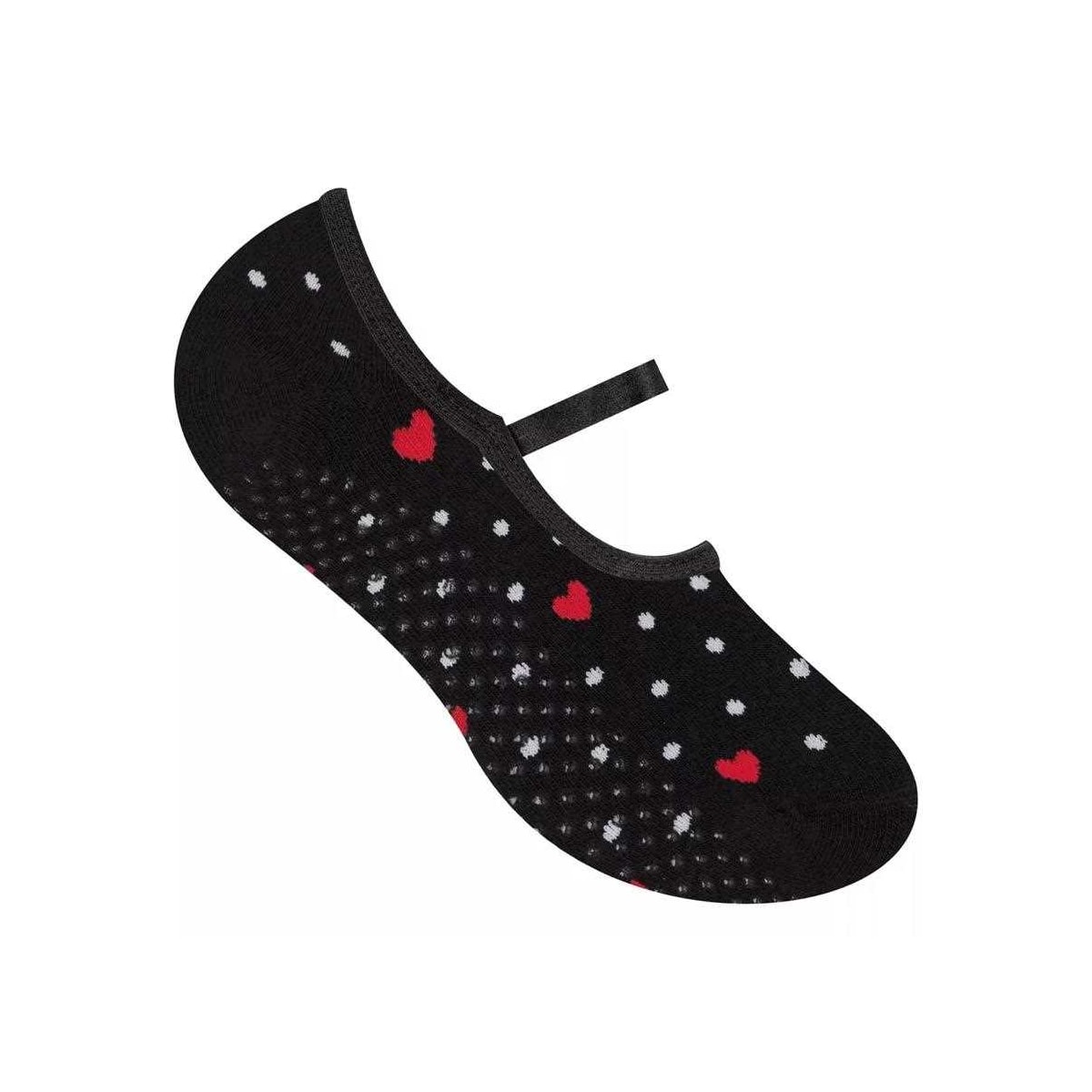 Meia Selene Feminina Pilates 68% Algodao 7850 Preto/Vermelho Meia Selene Feminina Pilates 68% Algodao 7850 Preto/Vermelho
