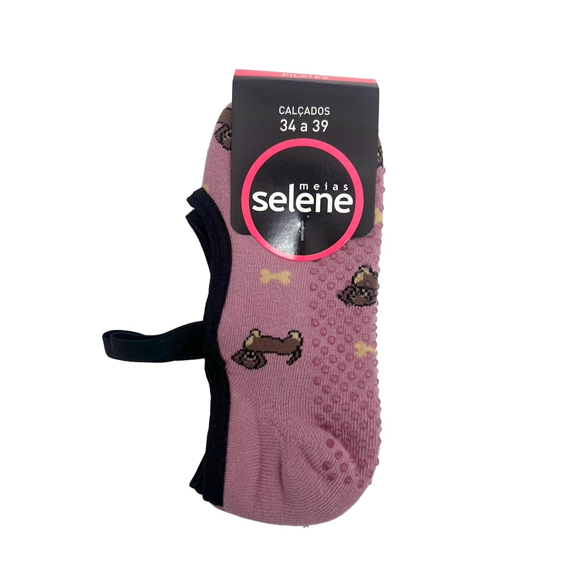 Meia Selene Feminina Pilates 68% Algodao 7850 Rosa Escuro/Dog Meia Selene Feminina Pilates 68% Algodao 7850 Rosa Escuro/Dog