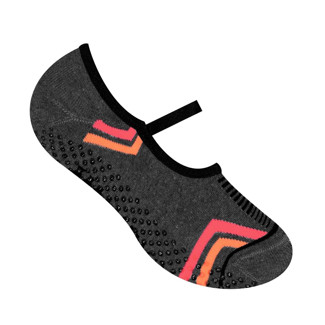 Meia Selene Pilates 76% Algodão 7850 Grafite Mescla/Preto Meia Selene Pilates 76% Algodão 7850 Grafite Mescla/Preto