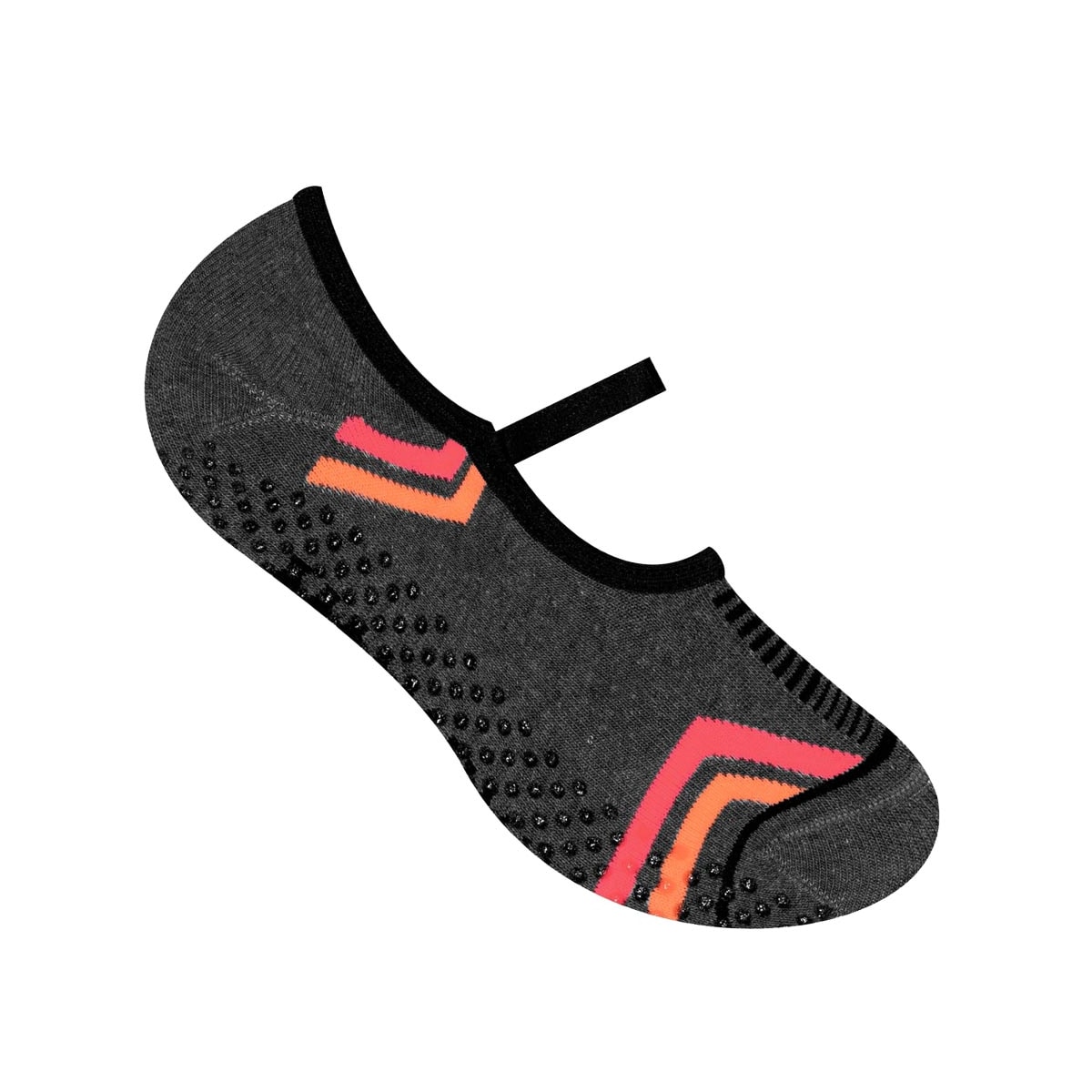 Meia Selene Pilates 76% Algodão 7850 Grafite Mescla/Preto Meia Selene Pilates 76% Algodão 7850 Grafite Mescla/Preto