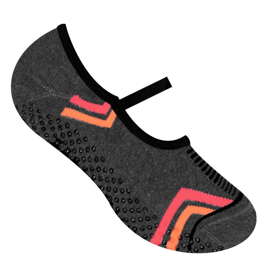 Meia Selene Pilates 76% Algodão 7850 Grafite Mescla/Preto Meia Selene Pilates 76% Algodão 7850 Grafite Mescla/Preto