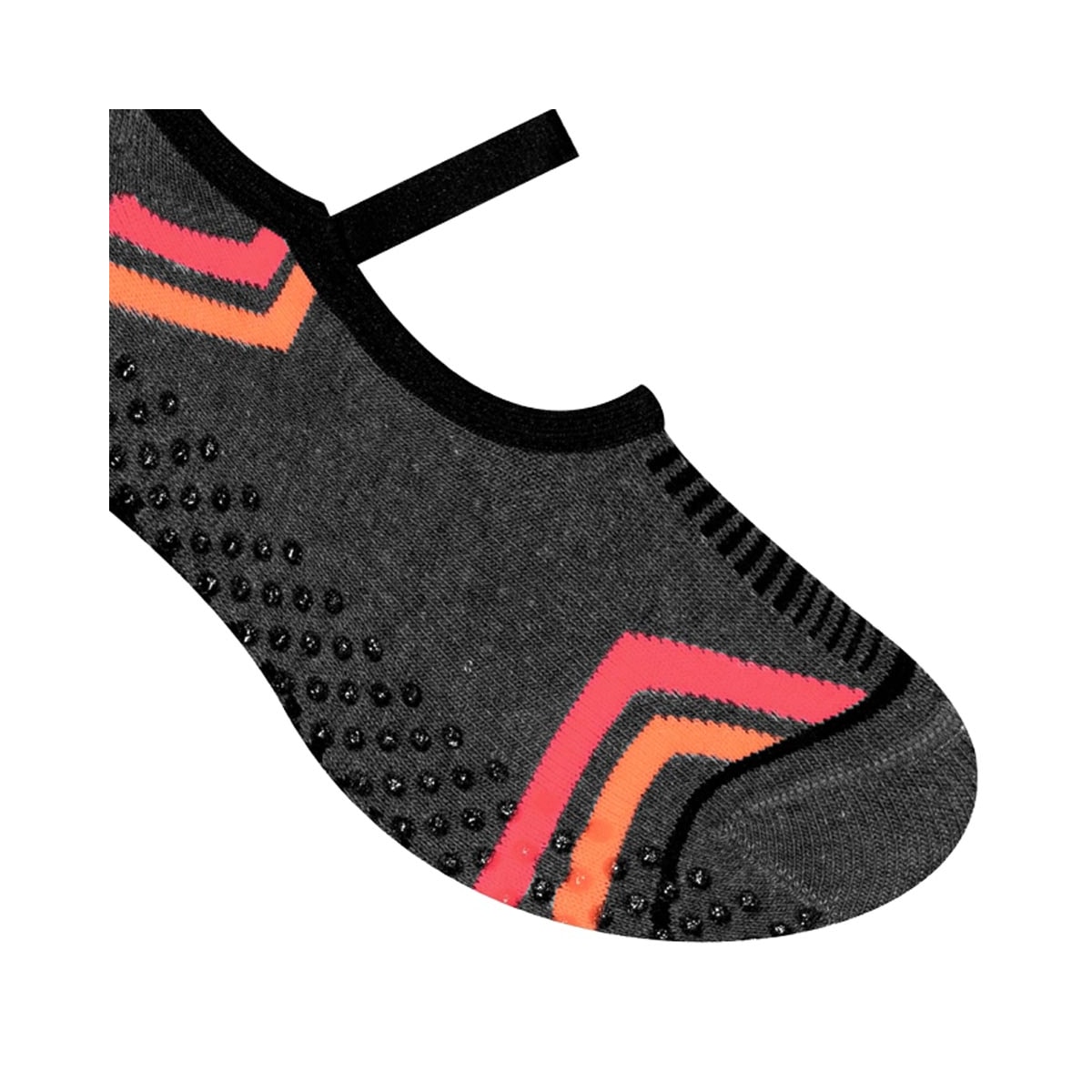 Meia Selene Pilates 76% Algodão 7850 Grafite Mescla/Preto