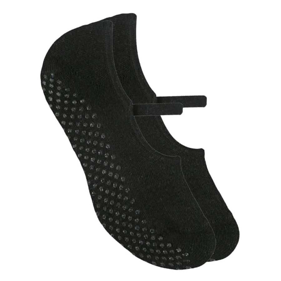 Meia Selene Pilates 76% Algodão 7850 Preto