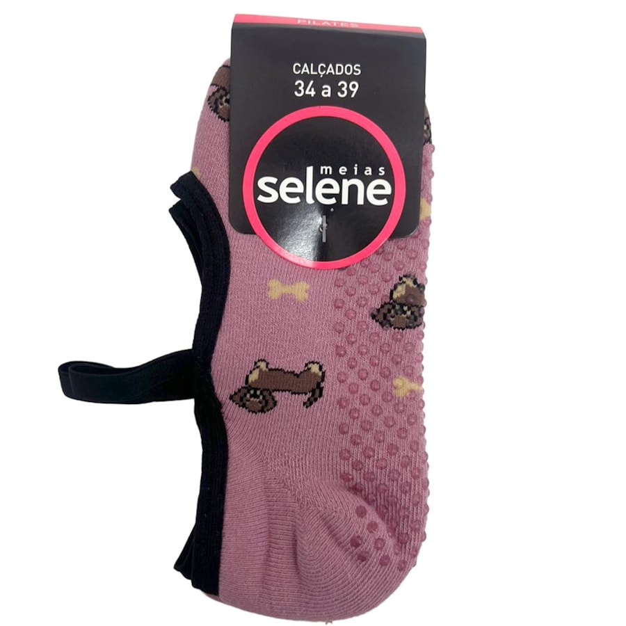 Meia Selene Pilates 76% Algodão 7850 Rosa Escuro