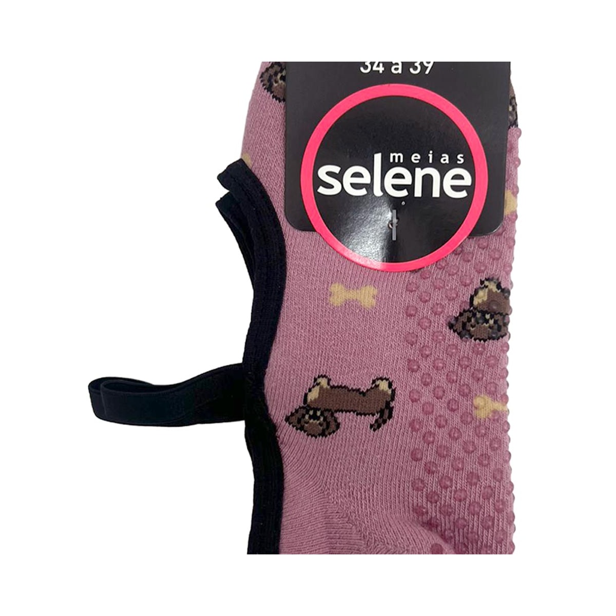Meia Selene Pilates 76% Algodão 7850 Rosa Escuro