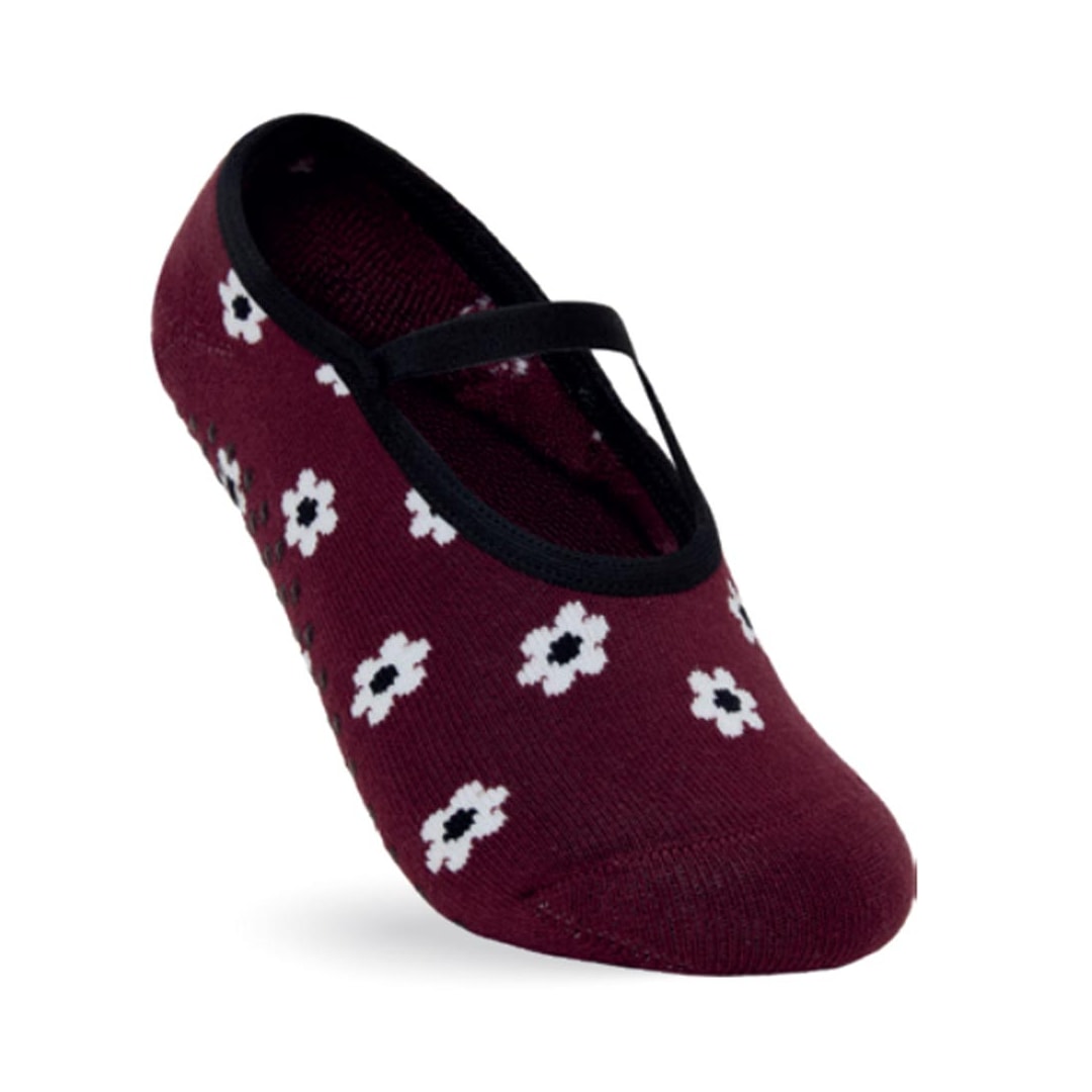 Meia Selene Pilates 76% Algodão 7850 Vinho