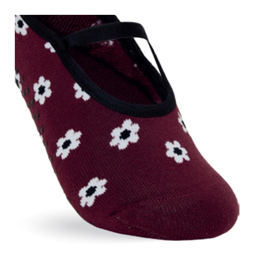 Meia Selene Pilates 76% Algodão 7850 Vinho