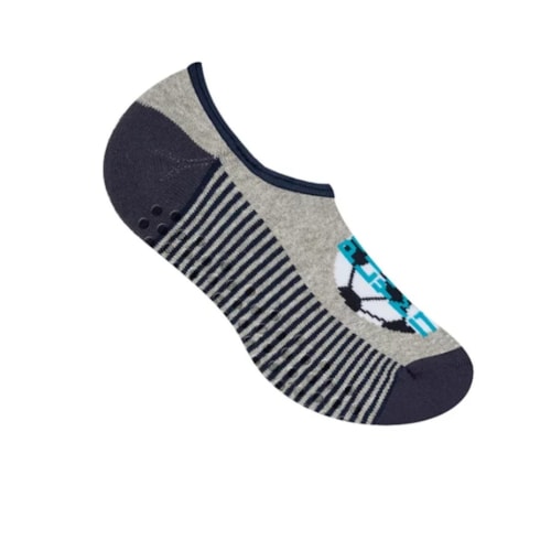 Detalhe - Meia Selene Sapatilha Infantil 68% algodão 2955 Cinza/Preto