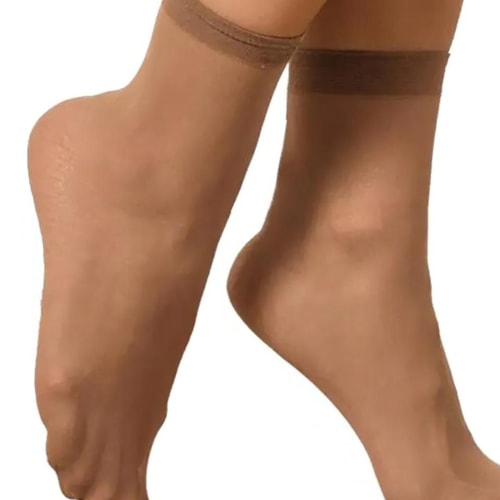 Detalhe - Meia Selene Soquete Fio 15 9870 Natural