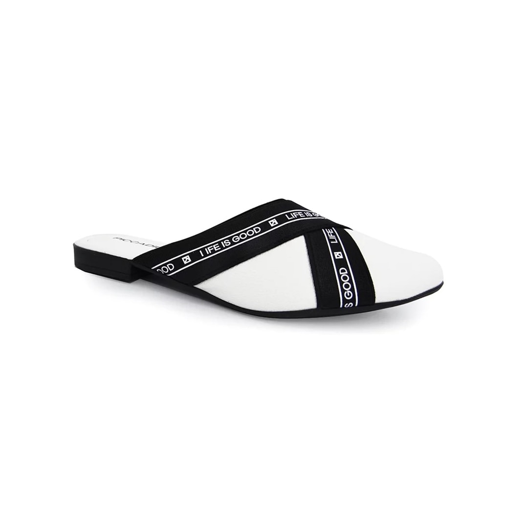 Mule Piccadilly Feminino Conforto 104020 Branco/Preto Mule Piccadilly Feminino Conforto 104020 Branco/Preto