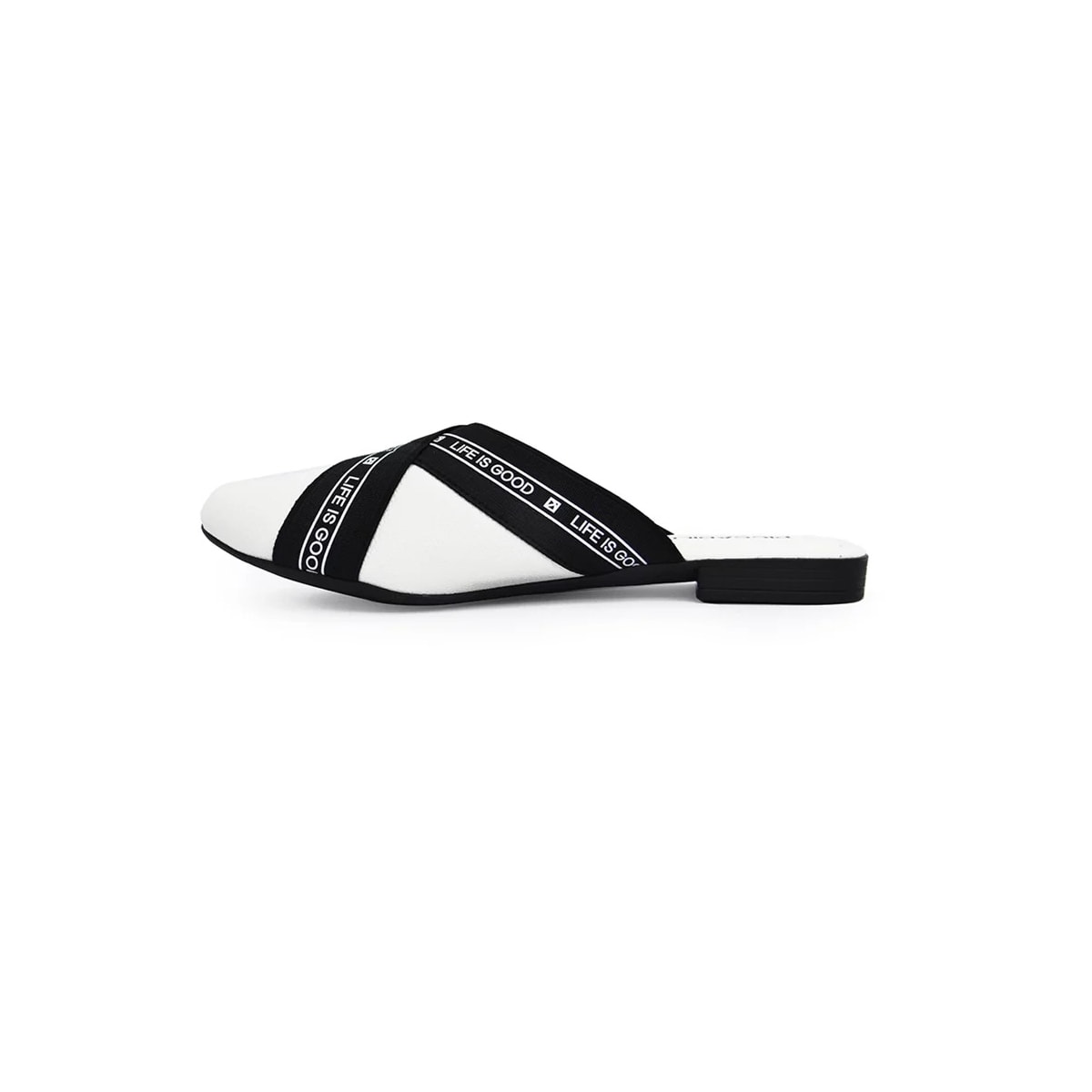 Mule Piccadilly Feminino Conforto 104020 Branco/Preto