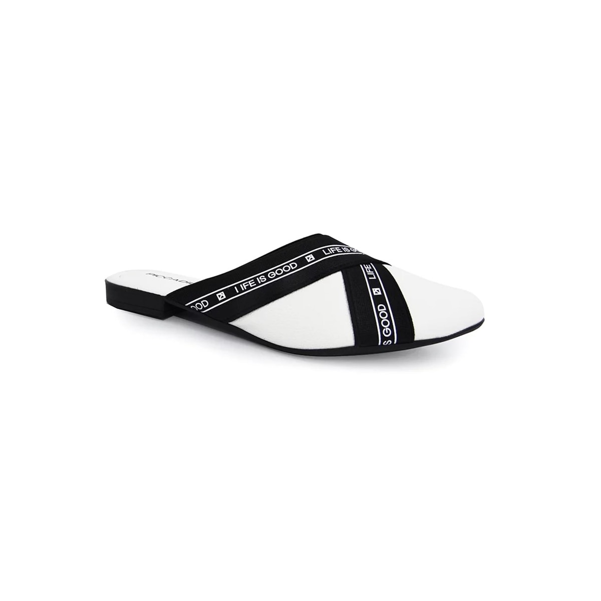 Mule Piccadilly Feminino Conforto 104020 Branco/Preto Mule Piccadilly Feminino Conforto 104020 Branco/Preto
