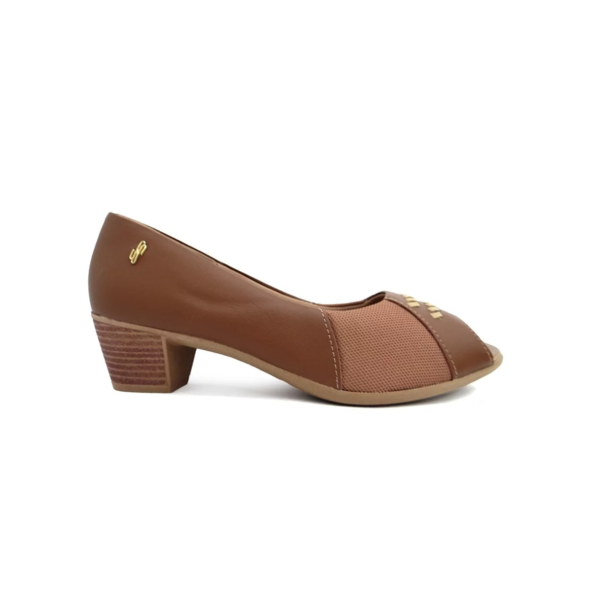 Peep Usaflex Toe de Couro Conforto Ac3216 Canela Peep Usaflex Toe de Couro Conforto Ac3216 Canela